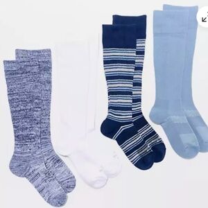 Tommie Copper Set of 4 UltraTemp & Ultraguard WOTC Socks Blue Stripe Large, NWT
